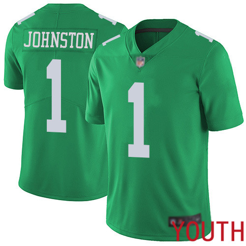 Youth Philadelphia Eagles #1 Cameron Johnston Limited Green Rush Vapor Untouchable NFL Jersey Football
